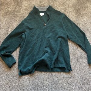 Men's Deep Green Half-Zip Sweater
